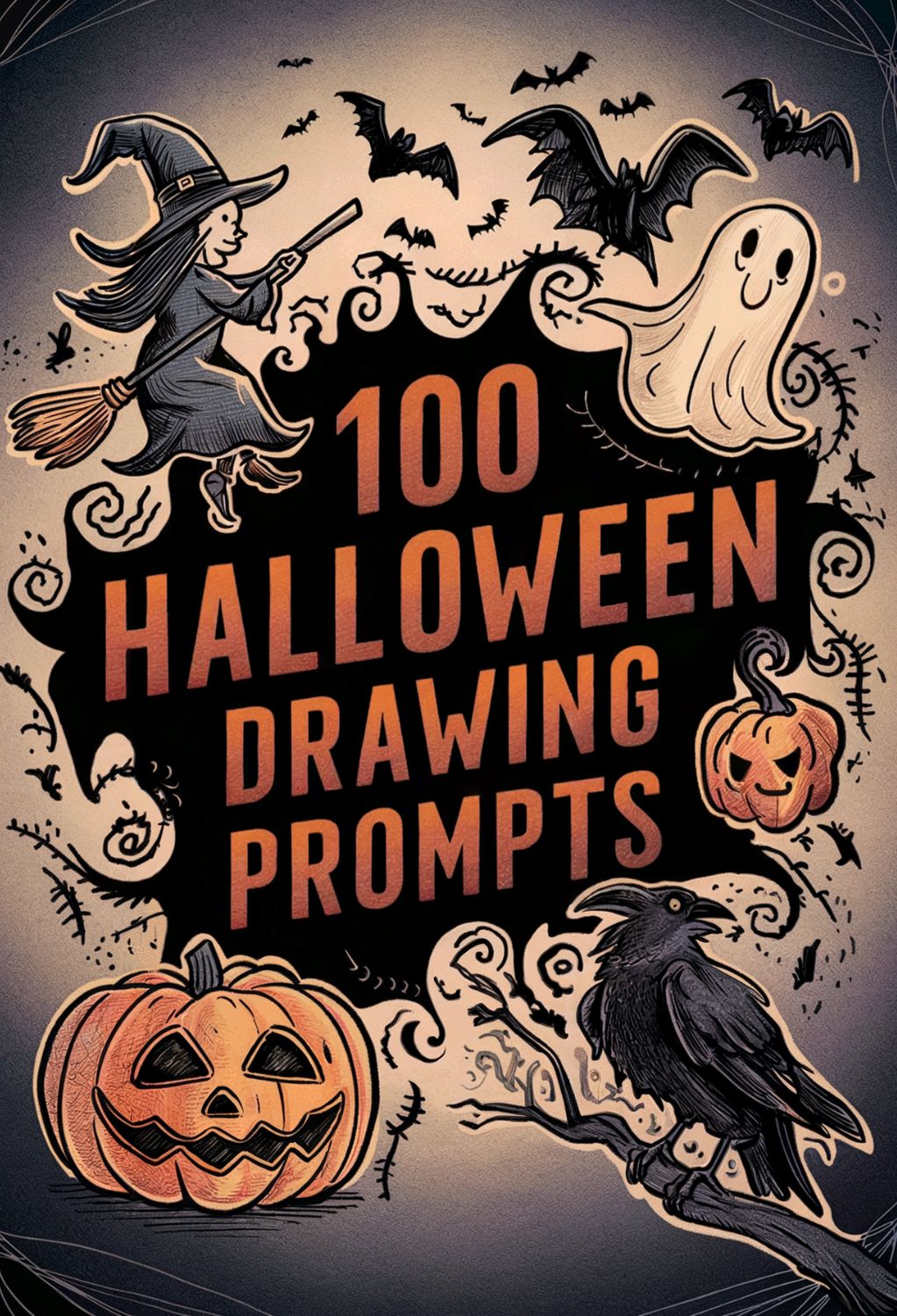 Halloween Drawing Prompts: 100 Halloween-themed drawing prompts and 50 interesting facts inside