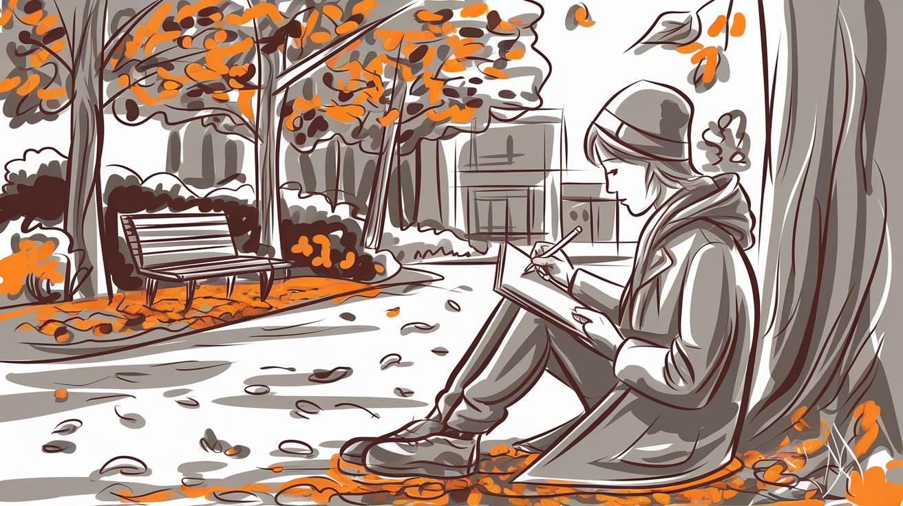 artist drawing november with drawing prompts